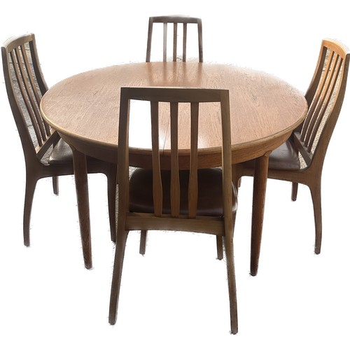 281 - Retro teak table and four chairs