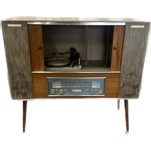 316 - 1960'S Cased radiogram - untested measures approx 35 inches tall by 38 inches wide and 15 deep