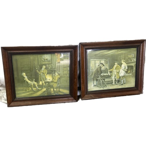 71 - Pair of two vintage framed pictures measures 22 inches wide and 19 inches tall