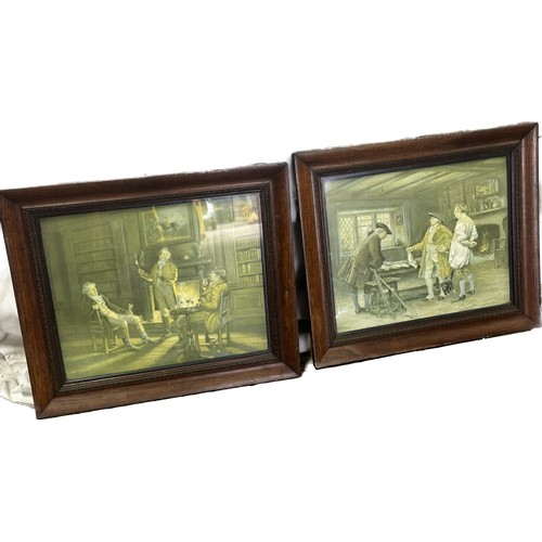 71 - Pair of two vintage framed pictures measures 22 inches wide and 19 inches tall