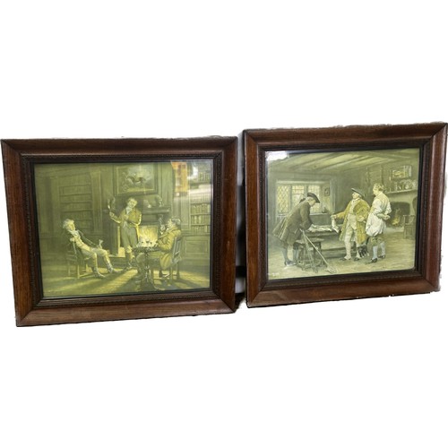 71 - Pair of two vintage framed pictures measures 22 inches wide and 19 inches tall