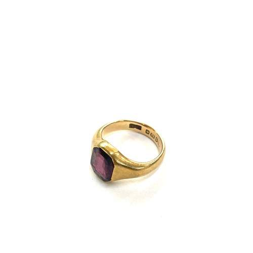 435 - Vintage 18ct gold stone set ladies dress ring, hallmarked, total weight 6grams ring size k/l