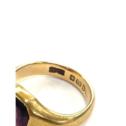 435 - Vintage 18ct gold stone set ladies dress ring, hallmarked, total weight 6grams ring size k/l