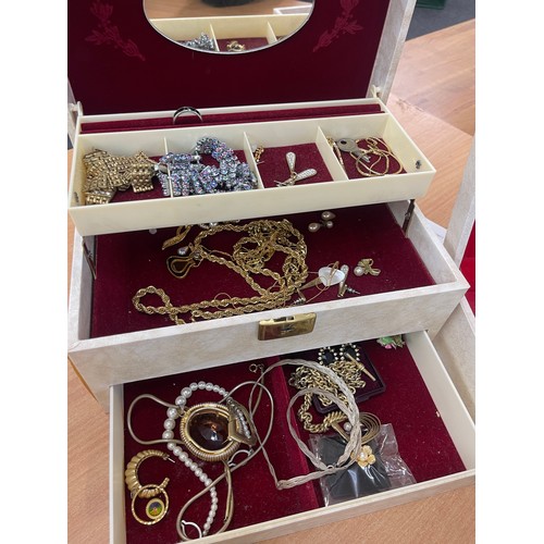 454 - 2 Boxes of vintage and later costume jewellery