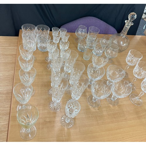 215 - Large selection of assorted glassware includes decanter etc