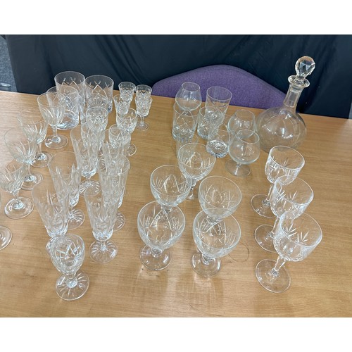 215 - Large selection of assorted glassware includes decanter etc