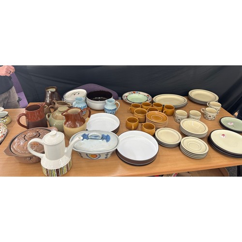 180 - Large selection of miscellaneous pottery includes denby, stone ware etc