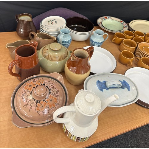 180 - Large selection of miscellaneous pottery includes denby, stone ware etc