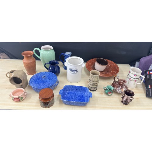 217 - Large selection of miscellaneous pottery includes denby, stone ware, mcdougalls flour etc