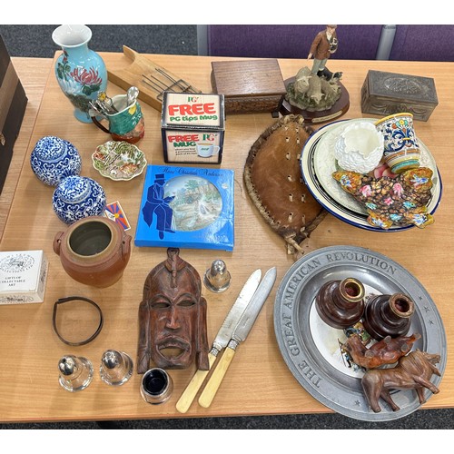 211 - Selection of miscellaneous includes ceramics, carved animals etc