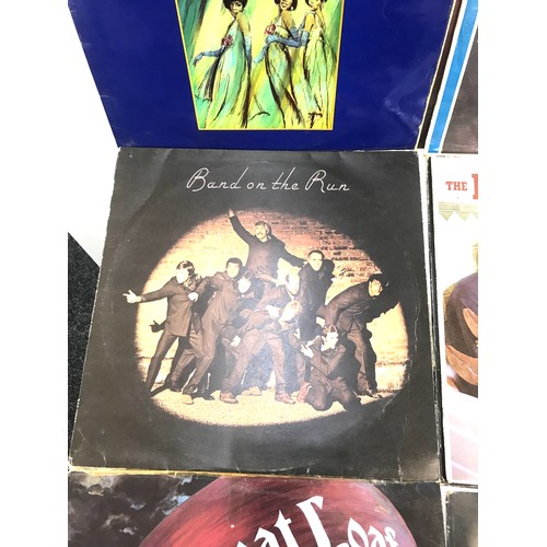 8 - Selection of assorted records includes meat loaf bat out of hell, dead ringer, treasures of the who ... 