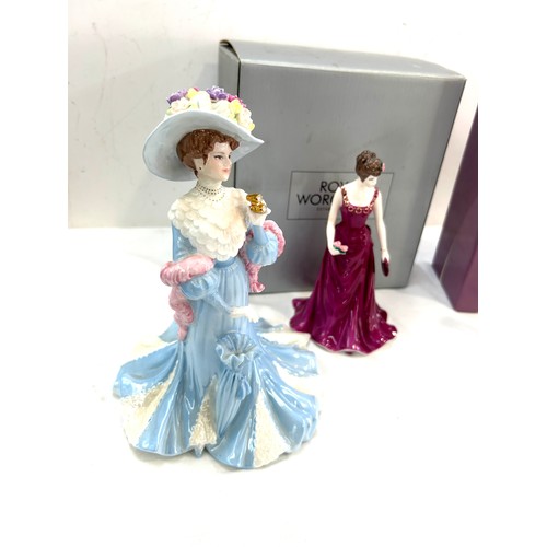 32 - Coalport High Society Lady Sara no 480, Boxed Coalport August lady, ROyal Worcester Poppy lady figur... 