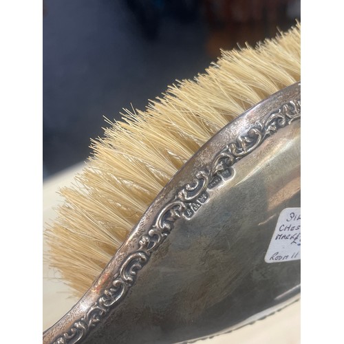 394 - Hallmarked Chester silver vanity brush