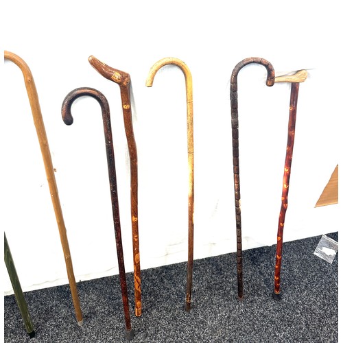 120 - Selection of vintage bamboo, cane walking sticks  (8 sticks in total)