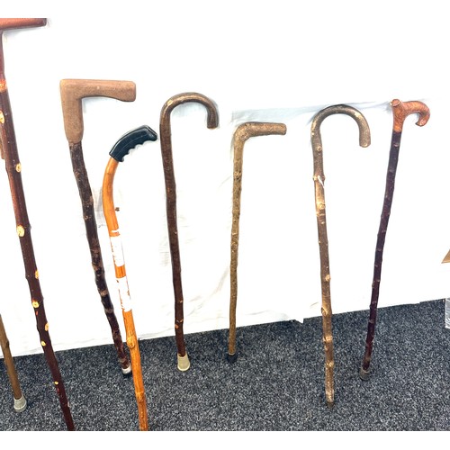 135 - Selection of bark effect, walking sticks  (9 sticks in total)