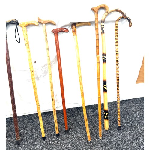 113 - Selection of vintage cane, walking sticks  (9 sticks in total)