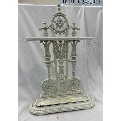 248 - Vintage cast iron umbrella stand, approximate measurements: Height 27 inches, Width 19.5 inches, Dep... 