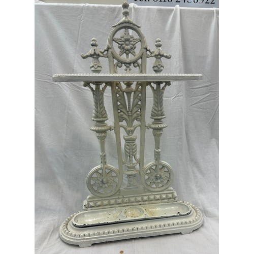 248 - Vintage cast iron umbrella stand, approximate measurements: Height 27 inches, Width 19.5 inches, Dep... 