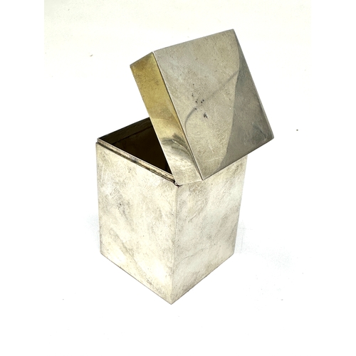 8 - Serra roma silver caddy box measures approx 5cm square height 8cm weight approx 130g