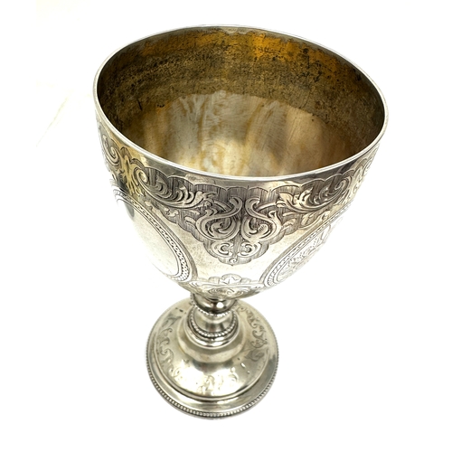 11 - Victorian silver wine goblet London silver hallmarks measures approx height 15cm weight 167g