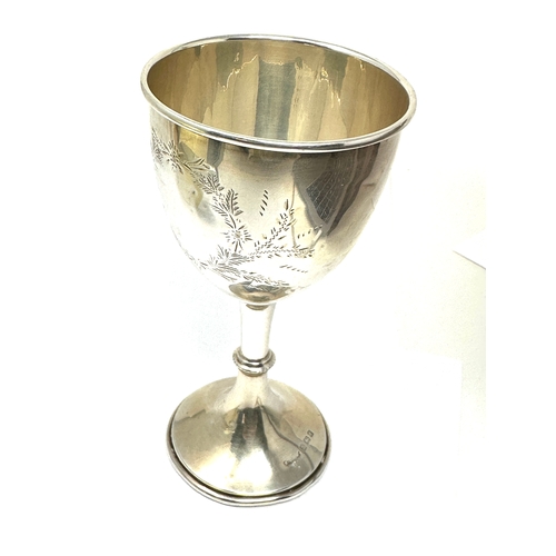 14 - Antique silver wine goblet Birmingham silver hallmarks measures approx height 15cm