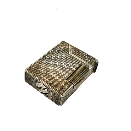 512 - Antique Dunhill Broadboy half cap sterling silver lighter pat No 440072 . measures 1¾