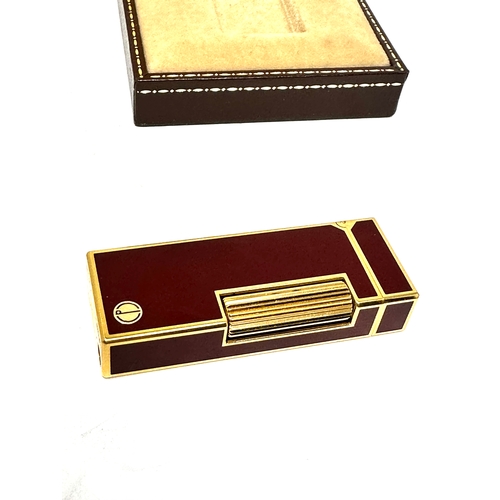 513 - Boxed Dunhill Red Laquer Enamel Rollagas Lighter US.RE 24163