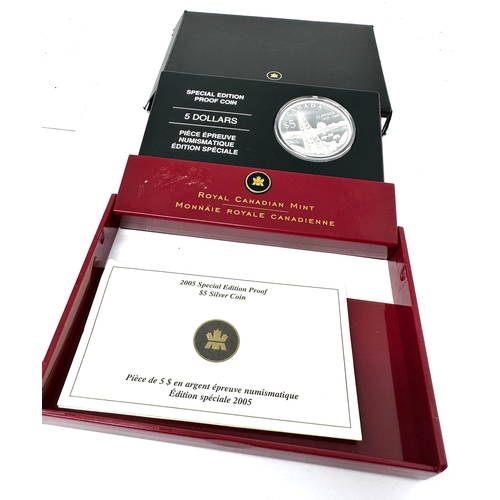 499 - Canada: 2005 $5 Special Edition proof Alberta 1905-2005 Proof Silver Coin Boxed