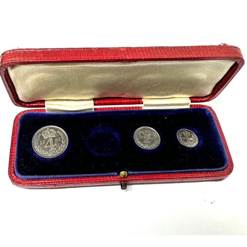 500 - Part Queen Victoria Maundy Coin Set In Original Display Box 1901 UNC Condition missing 3 pence coin