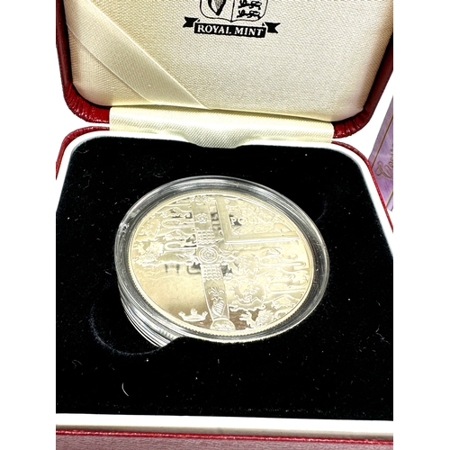 501 - Boxed Silver proof alderney five pounds boxed & c.o.a