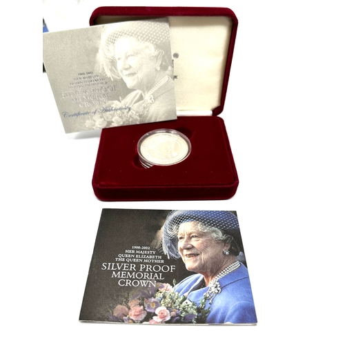 502 - Royal Mint 1900-2002 Queen Mother  Silver Proof memorial Crown £5 Coin