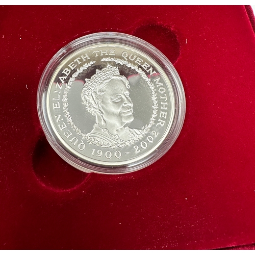 502 - Royal Mint 1900-2002 Queen Mother  Silver Proof memorial Crown £5 Coin