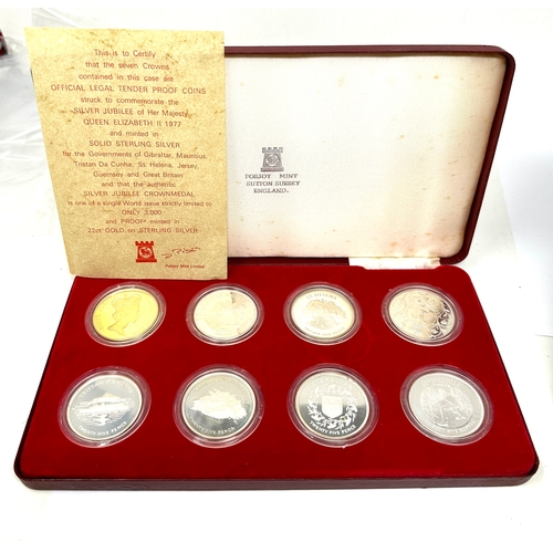 506 - Boxed set of 8 silver proof coins to commemorate  the silver jubilee of her majesty queen elizabeth ... 