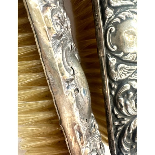 477 - 2 Vintage silver dressing table brushes