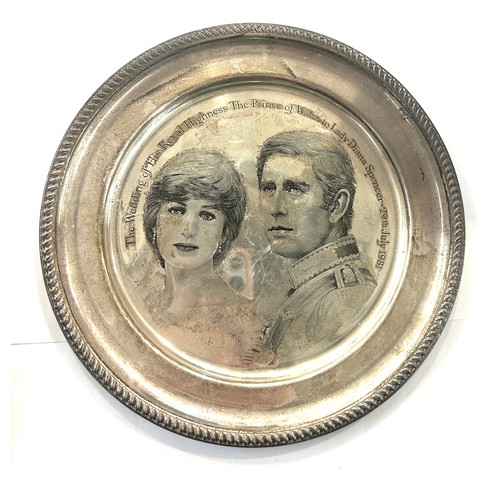 473 - Hallmarked silver commemorative plate, total weight 220grams