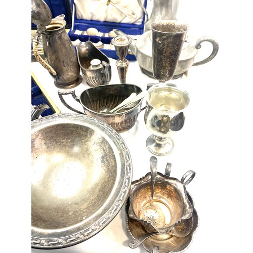 211 - Selection of metalware to include teapots, cups etc