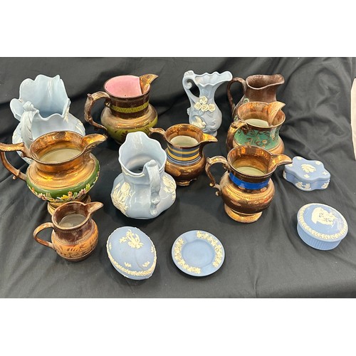 166 - Large selection of jugs includes bursleigh ware, wedgwood etc