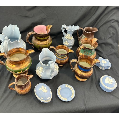 166 - Large selection of jugs includes bursleigh ware, wedgwood etc