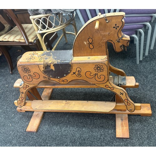 264 - Vintage wooden rocking horse