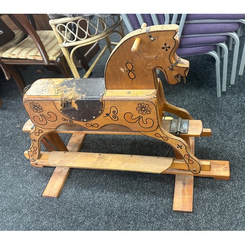 264 - Vintage wooden rocking horse