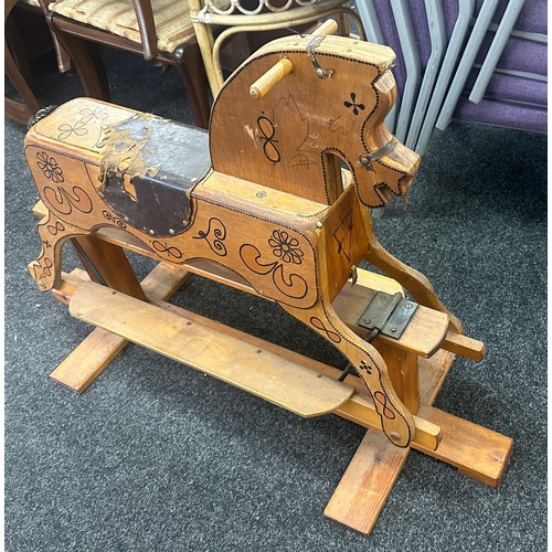 264 - Vintage wooden rocking horse