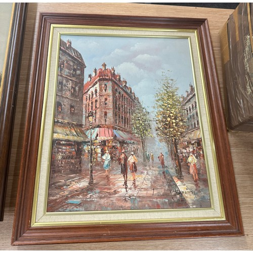 243 - 3 Framed paintings and prints largest measures approximately 27 inches wide 31 inches tall