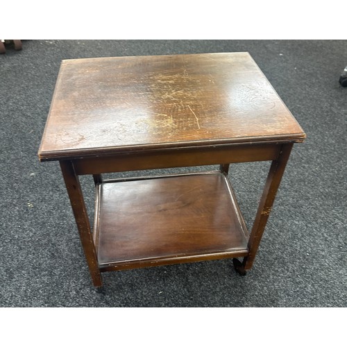 273 - Vintage folding card table trolley measures approximately 28 inches tall 24 inches wide 18 inches de... 