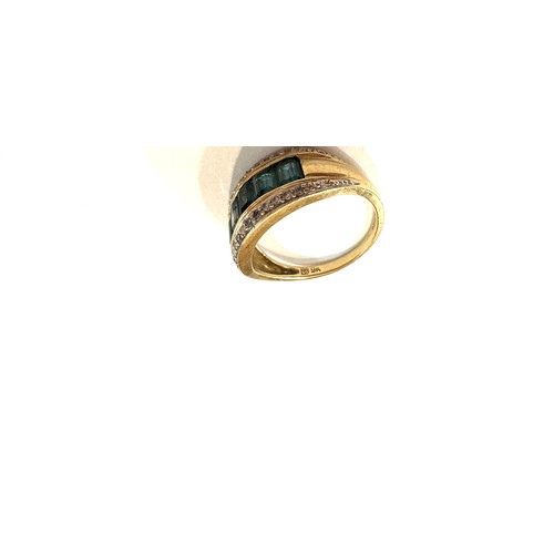 123 - Ladies 9ct gold diamond and stone set dress ring, ring size approximately o/p, total weight 3.8g