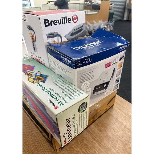 200 - Selection of electrical items includes laminator, breville, samsung, brother etc