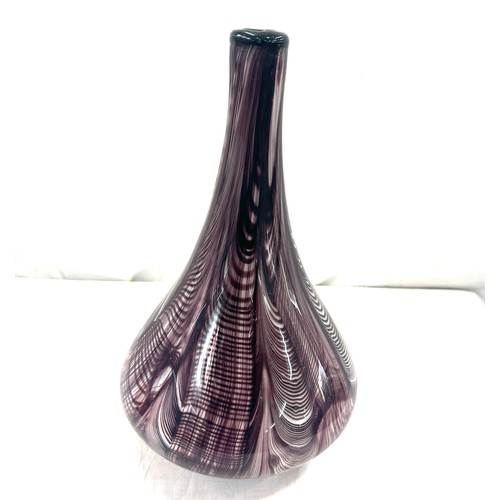 52 - Purple detailed possible Murano glass vase, overall good condition, approximate height 14.5 inches