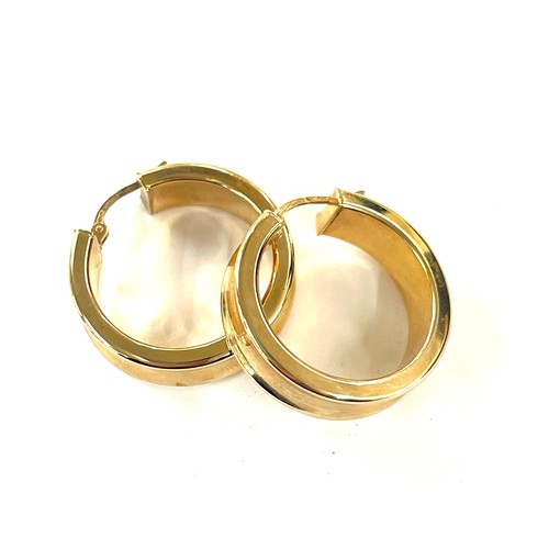 438 - Large 9ct gold hoop earrings, approximate weight 6.1g, diameter 2.5cm