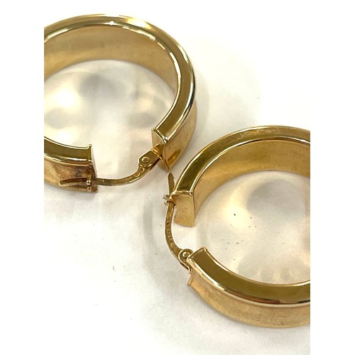 438 - Large 9ct gold hoop earrings, approximate weight 6.1g, diameter 2.5cm