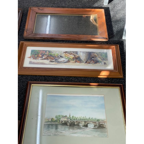 87 - Selection of vintage and later pictures, prints and frames, various sizes and genre, (8 in total)
