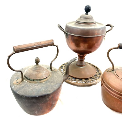 115 - 2 Copper spirit kettles and a samovar